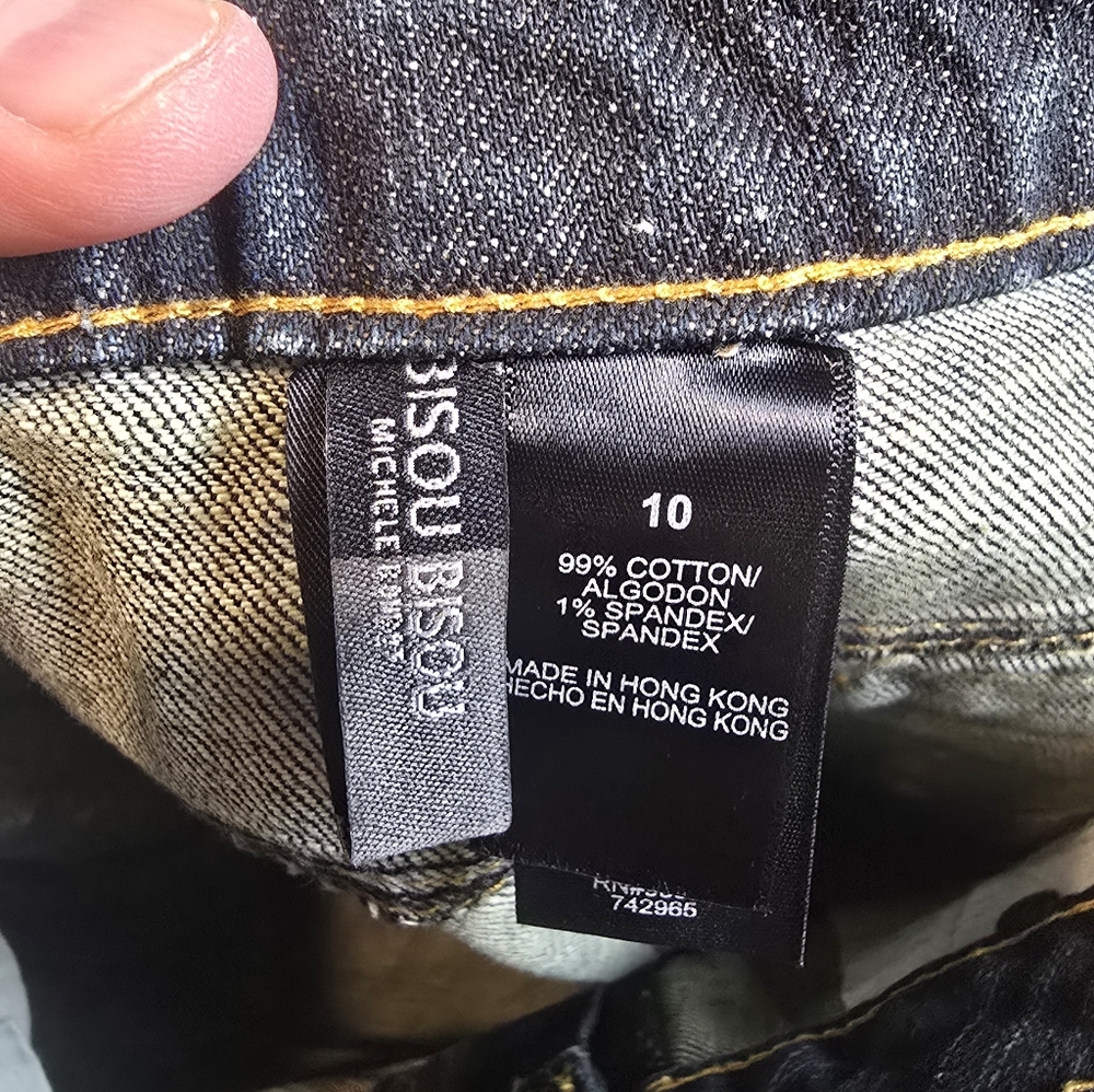 Bisou Bisou Michele Bohbot Stylish Black Denim Women's Jeans NWT - Picture 6 of 6